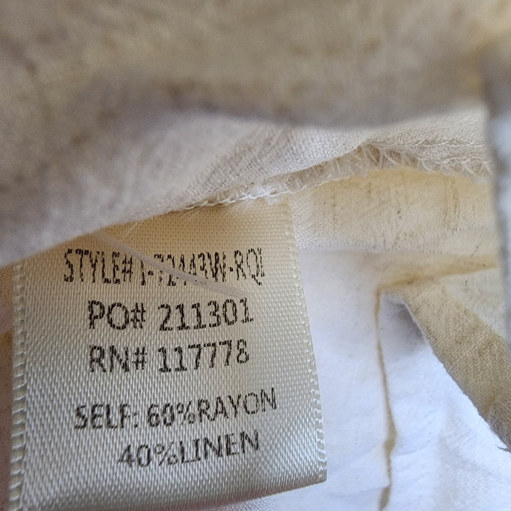 Love Stitch Dress Women's Large Boho Embroidered Linen Blend‎ Cream - Picture 5 of 5